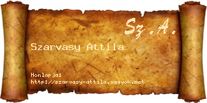 Szarvasy Attila névjegykártya
